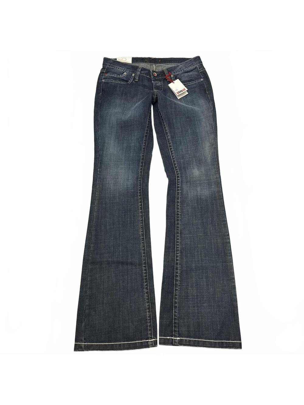 Gsus Sindustries Women 27x34 Blue Denim Ultra Low Rise Bootcut Jeans Grunge 2000